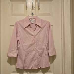Dressbarn Women's Pink 3/4 Sleeve Blouse Top Shirt Size M